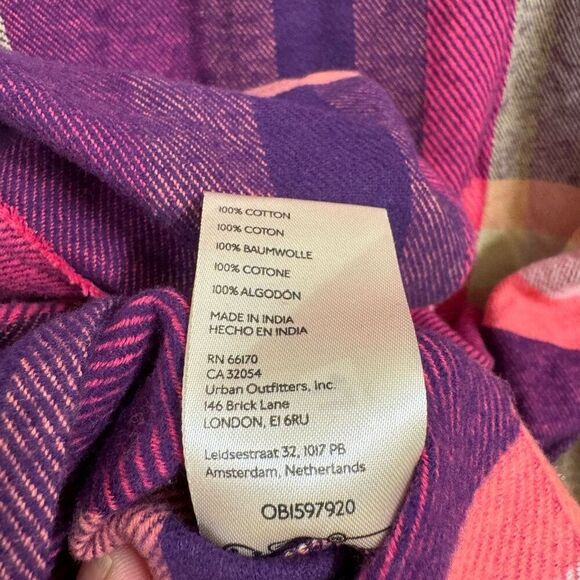 Free People We The Free So Long Summer Pink Purple Flannel XS NWOT - Picture 6 of 10